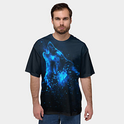 Футболка оверсайз мужская Космический Волк, цвет: 3D-принт — фото 2
