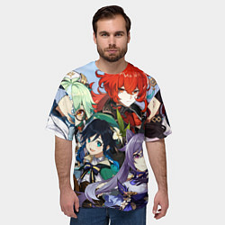 Футболка оверсайз мужская Персонажи Genshin Impact, цвет: 3D-принт — фото 2
