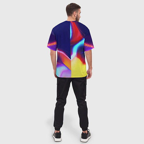 Мужская футболка оверсайз Phonk Neon / 3D-принт – фото 4