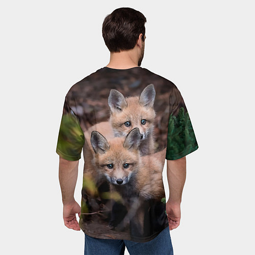 Мужская футболка оверсайз Лисички фото / 3D-принт – фото 4