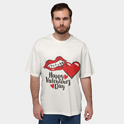 Футболка оверсайз мужская Happy Valentines Day, цвет: 3D-принт — фото 2