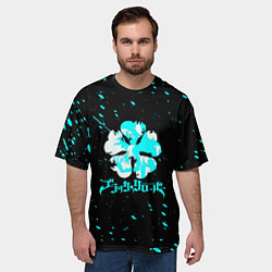 Футболка оверсайз мужская Черный клевер, цвет: 3D-принт — фото 2