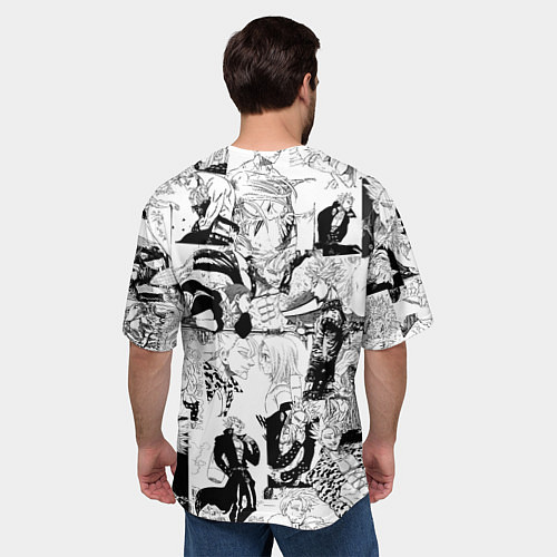 Мужская футболка оверсайз Бан / 3D-принт – фото 4