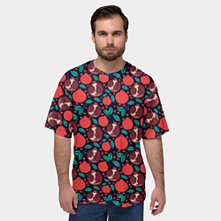 Футболка оверсайз мужская Гранат Паттерн, цвет: 3D-принт — фото 2