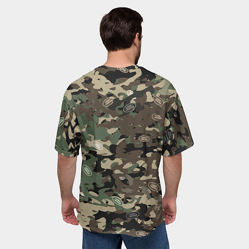 Мужская футболка оверсайз Камуфляж Land Rover / 3D-принт – фото 4
