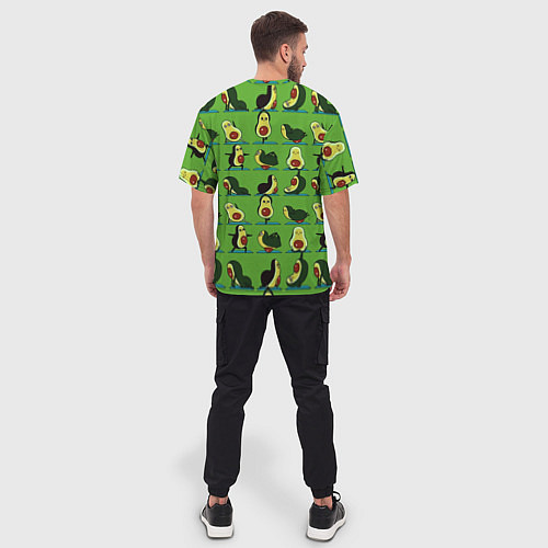 Мужская футболка оверсайз Авокадо Зарядка / 3D-принт – фото 4