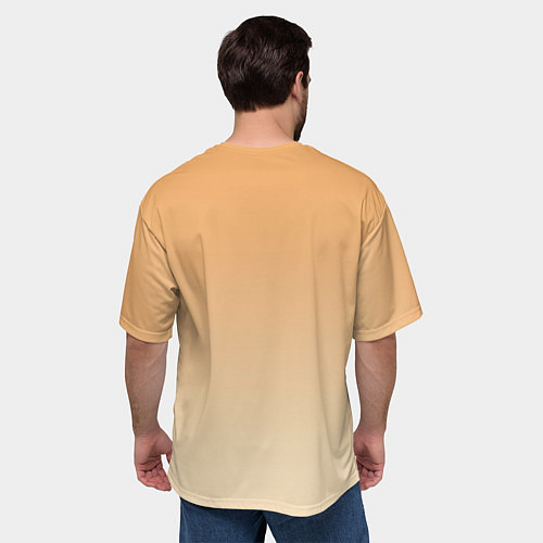 Мужская футболка оверсайз Акварельная лиса задумчивости / 3D-принт – фото 4