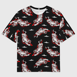 Мужская футболка оверсайз Японский стиль - тигры