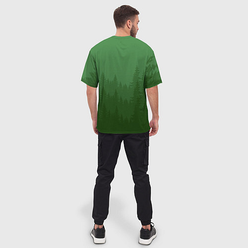 Мужская футболка оверсайз Зеленый Лес / 3D-принт – фото 4