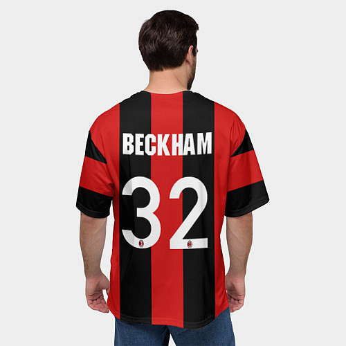 Мужская футболка оверсайз Форма Милан Бекхэм / 3D-принт – фото 4