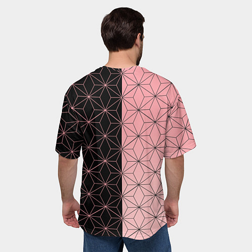 Мужская футболка оверсайз КОСТЮМ НЕЗУКО NEZUKO / 3D-принт – фото 4