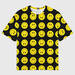 Футболка оверсайз мужская Смайлики, цвет: 3D-принт