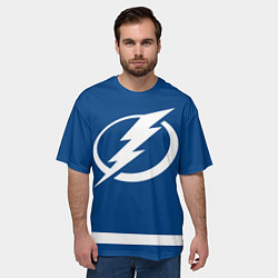 Футболка оверсайз мужская Тампа-Бэй Лайтнинг Форма1, цвет: 3D-принт — фото 2