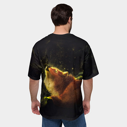 Мужская футболка оверсайз Лисица / 3D-принт – фото 4