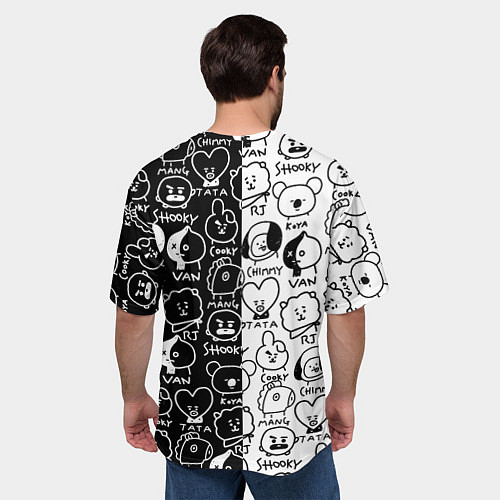 Мужская футболка оверсайз BTS BT21 / 3D-принт – фото 4