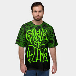 Футболка оверсайз мужская ГТА GTA GROVE STREET 4 LIF, цвет: 3D-принт — фото 2
