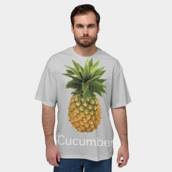 Футболка оверсайз мужская Pineapple cucumber, цвет: 3D-принт — фото 2