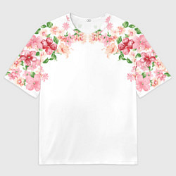 Футболка оверсайз мужская Цветы, цвет: 3D-принт