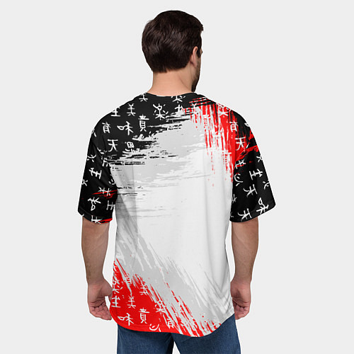 Мужская футболка оверсайз КЛИНОК, РАССЕКАЮЩИЙ ДЕМОНОВ / 3D-принт – фото 4