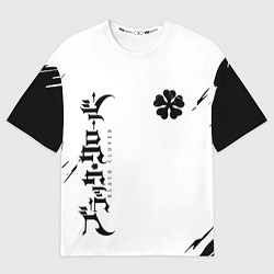Футболка оверсайз мужская Черный клеывер аниме, цвет: 3D-принт