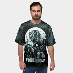 Футболка оверсайз мужская Powerwolf, цвет: 3D-принт — фото 2