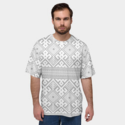 Футболка оверсайз мужская Русские народные узоры, цвет: 3D-принт — фото 2