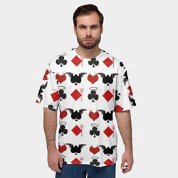 Футболка оверсайз мужская Карточные масти, цвет: 3D-принт — фото 2