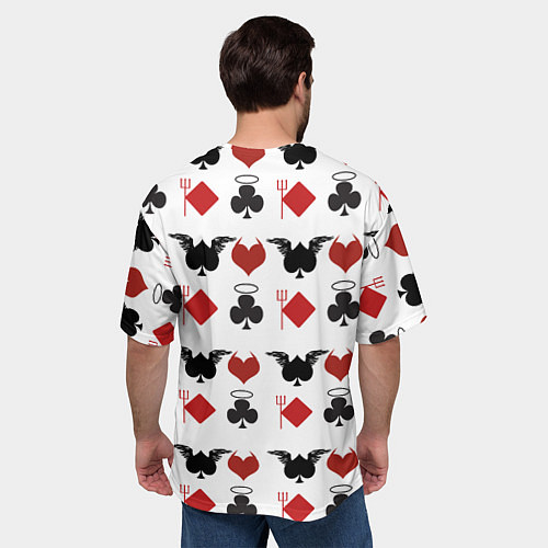 Мужская футболка оверсайз Карточные масти / 3D-принт – фото 4