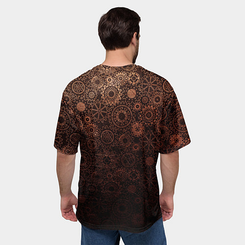 Мужская футболка оверсайз Шестеренки / 3D-принт – фото 4