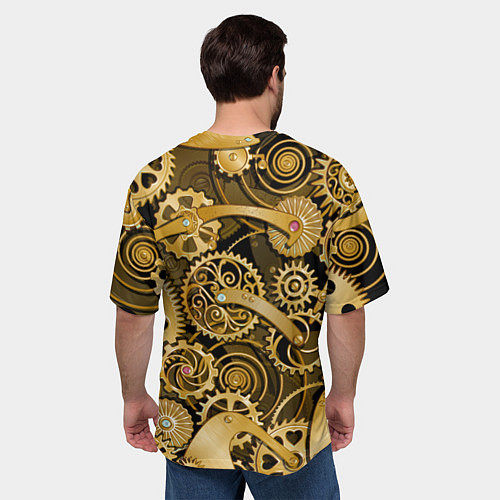 Мужская футболка оверсайз Стимпанк механизмы шестеренки / 3D-принт – фото 4