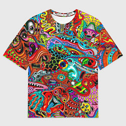 Футболка оверсайз мужская Яркая абстракция bright abstraction, цвет: 3D-принт