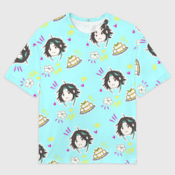 Футболка оверсайз мужская Сяо и тофу, цвет: 3D-принт