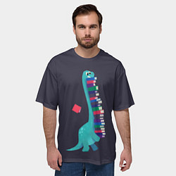 Футболка оверсайз мужская Book Dinosaur, цвет: 3D-принт — фото 2