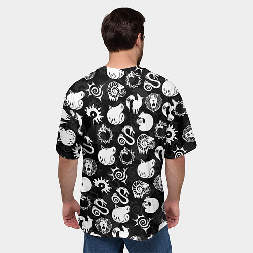 Мужская футболка оверсайз SEVEN DEADLY SINS СИМВОЛЫ / 3D-принт – фото 4