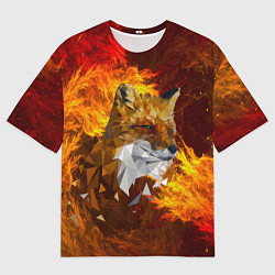 Футболка оверсайз мужская Огненный Лис, цвет: 3D-принт