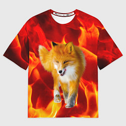Футболка оверсайз мужская Fire Fox, цвет: 3D-принт