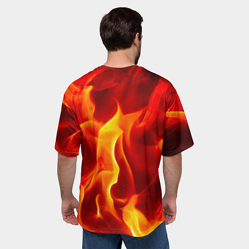 Мужская футболка оверсайз Fire Fox / 3D-принт – фото 4