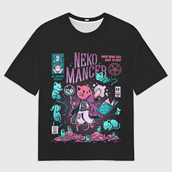 Мужская футболка оверсайз Cat Necromancer