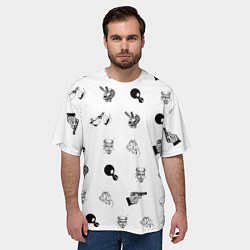 Футболка оверсайз мужская Кровосток Паттерн Z, цвет: 3D-принт — фото 2
