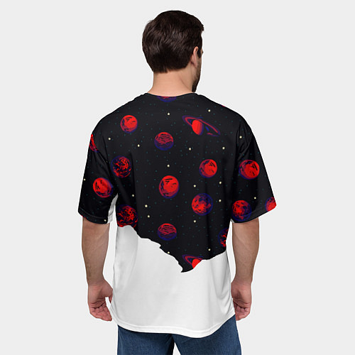 Мужская футболка оверсайз Мысли космонавта про космос / 3D-принт – фото 4