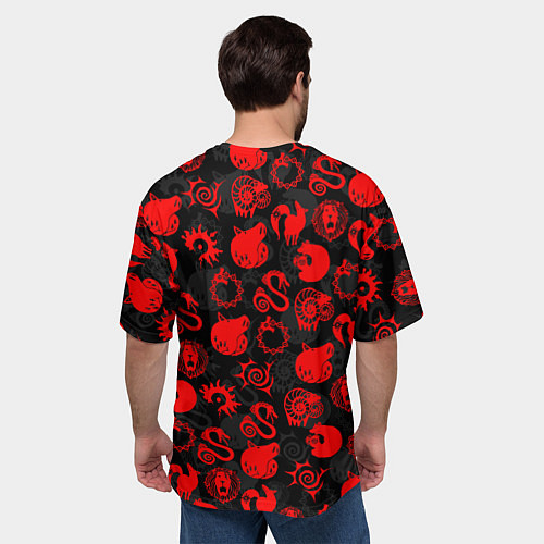 Мужская футболка оверсайз СИМВОЛЫ ГРЕХОВ 7 DEADLY SINS / 3D-принт – фото 4