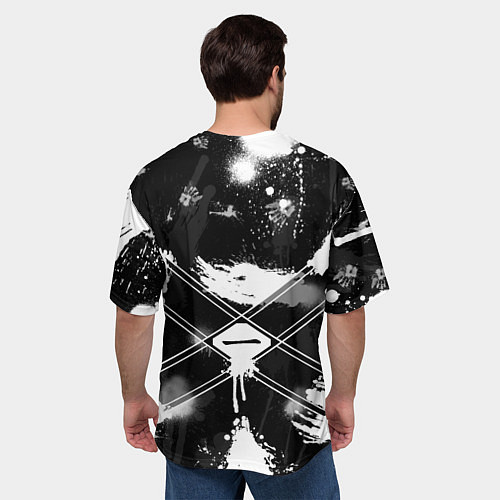 Мужская футболка оверсайз БЛИЧ ШИНИГАМИ ЛОГО НА СПИНЕ / 3D-принт – фото 4