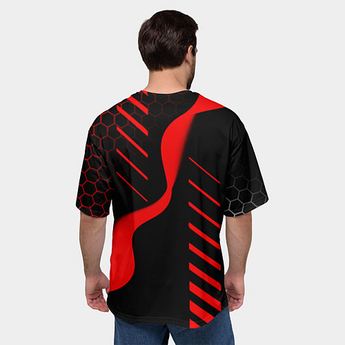 Мужская футболка оверсайз HONDA ХОНДА СПОРТ / 3D-принт – фото 4
