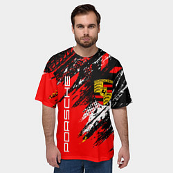 Футболка оверсайз мужская PORSCHE ПОРШЕ ГРАНЖ, цвет: 3D-принт — фото 2