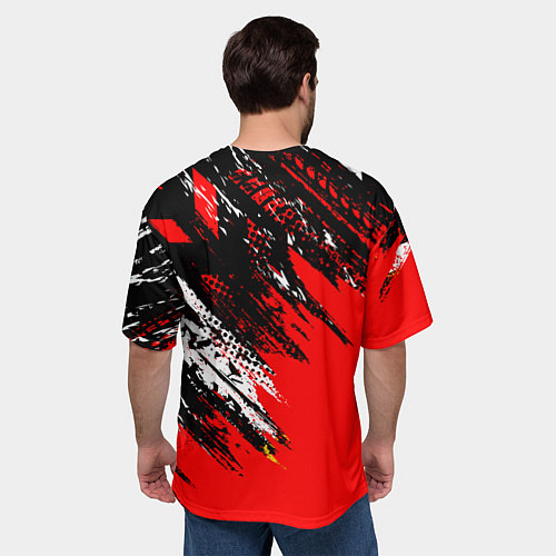 Мужская футболка оверсайз PORSCHE ПОРШЕ ГРАНЖ / 3D-принт – фото 4
