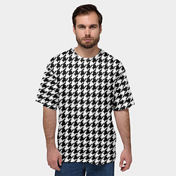 Футболка оверсайз мужская Гусиная лапка, цвет: 3D-принт — фото 2