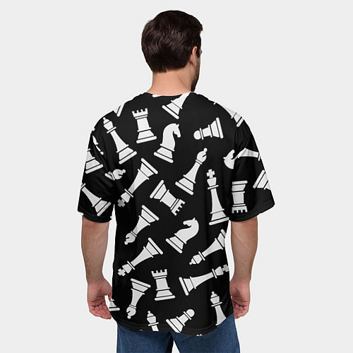 Мужская футболка оверсайз Фигуры, Шахматы / 3D-принт – фото 4