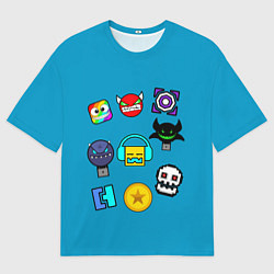 Мужская футболка оверсайз Geometry Dash: Icons