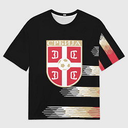 Футболка оверсайз мужская Сборная Сербии, цвет: 3D-принт