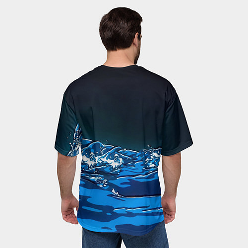 Мужская футболка оверсайз Гию Томиока Кокушибо Kimetsu no Yaiba / 3D-принт – фото 4